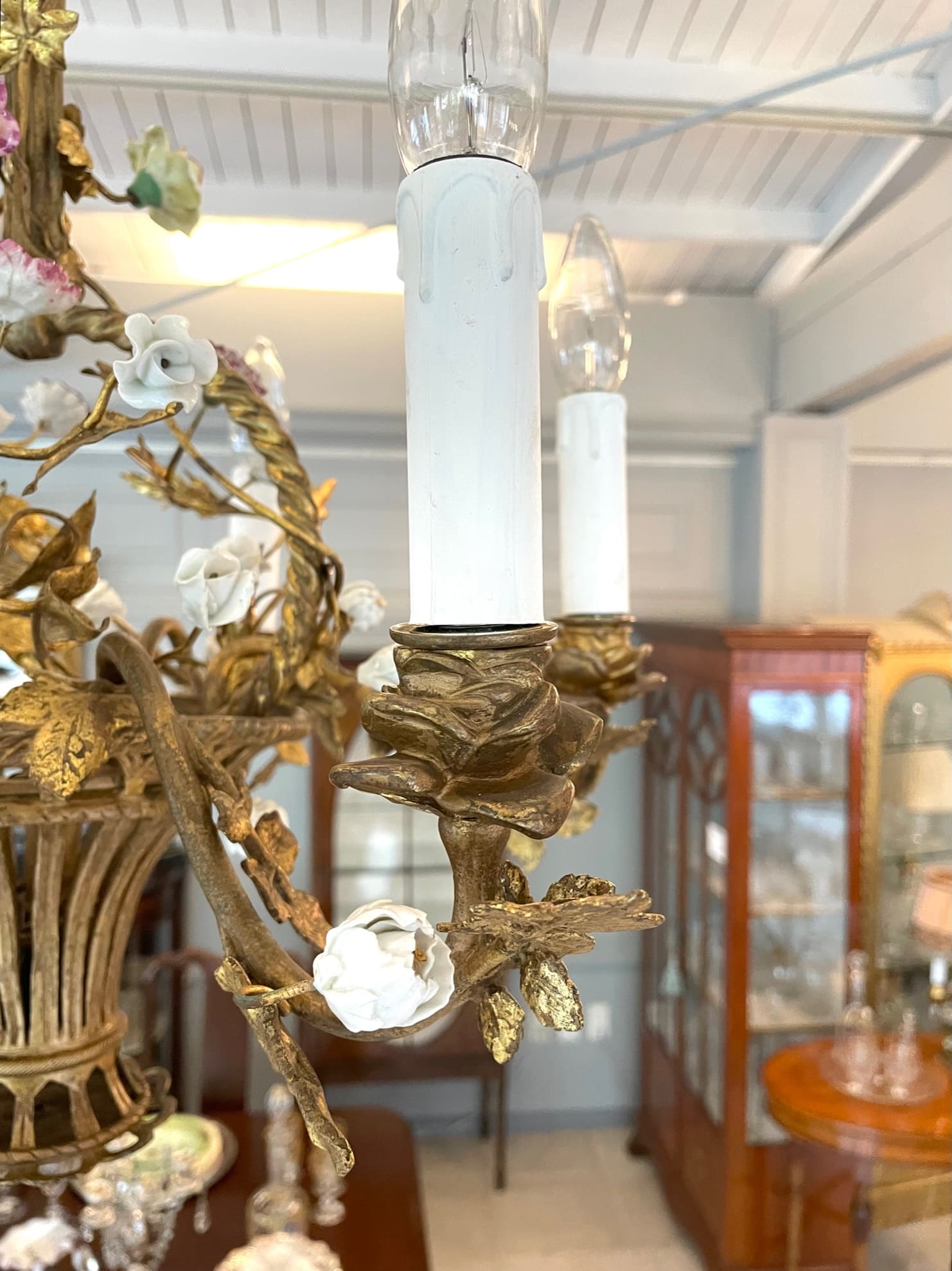 ポーセリンフラワー 6灯シャンデリア hpff399 - 陶夢